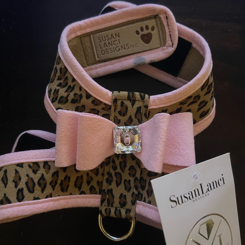 Pink and Leopard Dog Harness